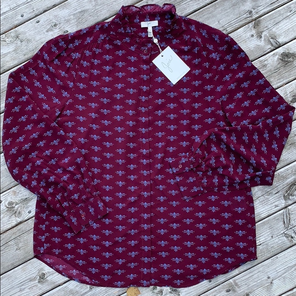 JOIE Mintee F Printed Button-Up Blouse